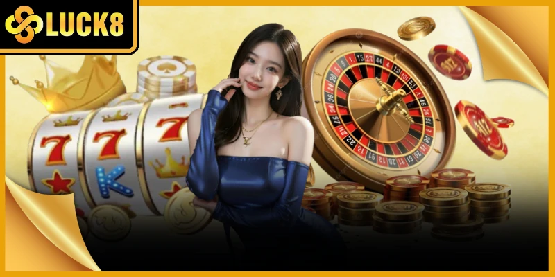 Giao diện casino luck8 với danh mục trò chơi và thông tin bàn chơi