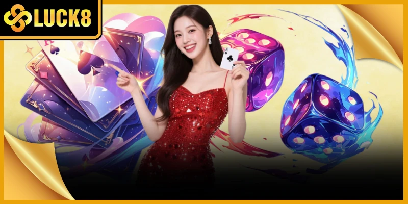 Giao diện game bài trực tuyến với bàn chơi và các lựa chọn trò chơi